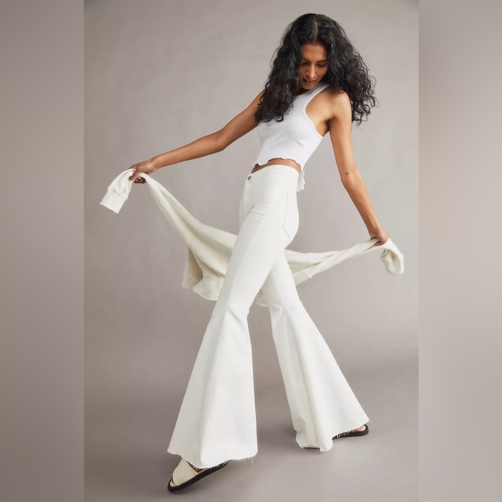 We The Free White Flare Jeans
